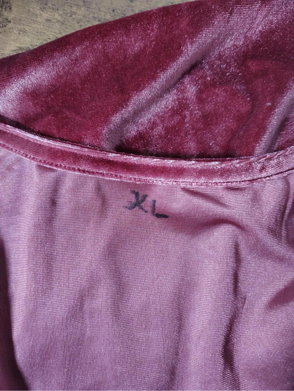 XL Velvet Pink Bodysuit One piece Long Sleve Old Navy Square neck - Picture 6 of 8